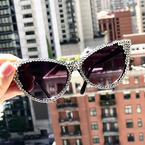 Designer fashion womens cat eye sunglasses